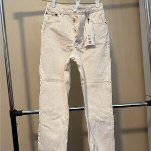 Zara Off-White Straight Jeans